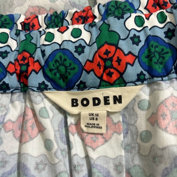 Boden Red and White Pleated Mini Skater Skirt - Picture 2 of 7